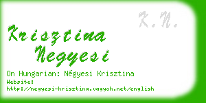 krisztina negyesi business card