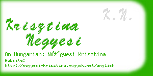 krisztina negyesi business card